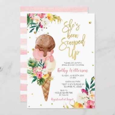 Tropical Corn Colorful Ice Cream Bridal Shower Invitations