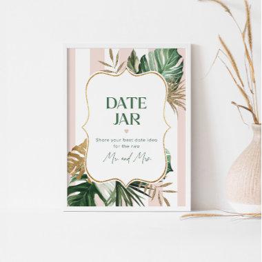 Tropical date night ideas. Pink stripe Date jar Poster