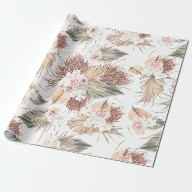 Tropical Dried Palm Leaves Foliage Floral Exotic Wrapping Paper