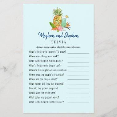 Tropical drinks Couple's Shower Trivia games