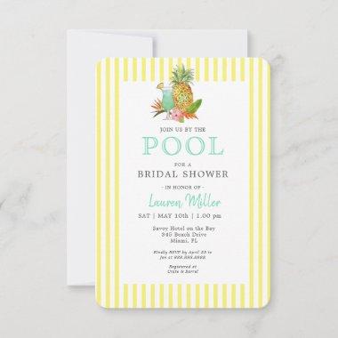 Tropical drinks Pool Party Bridal shower Invitations