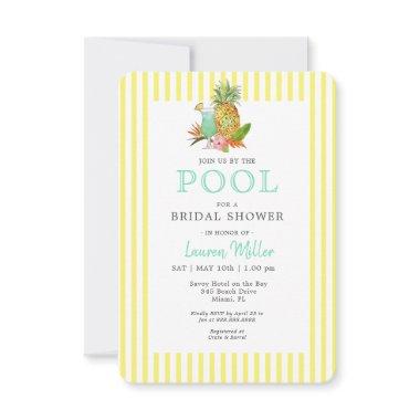 Tropical drinks Pool Party Bridal shower Invitations