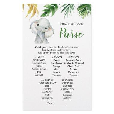 Tropical Elephant Boy Baby Shower Purse Game