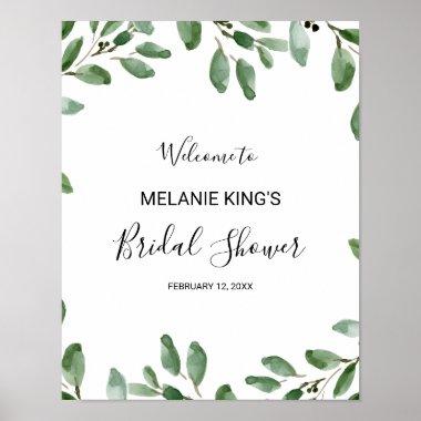 Tropical Eucalyptus Bridal Shower Welcome Poster