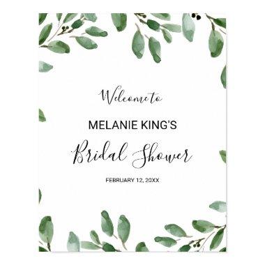 Tropical Eucalyptus Bridal Shower Welcome Poster