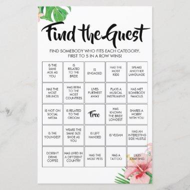 Tropical Find the Guest Bingo Game