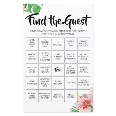 Tropical Find the Guest Bingo Game