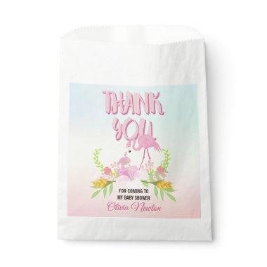 Tropical Flamingo Baby Shower Thank You Favor Bag