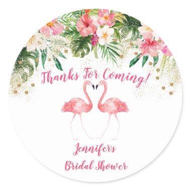 Tropical Flamingo  Classic Round Sticker
