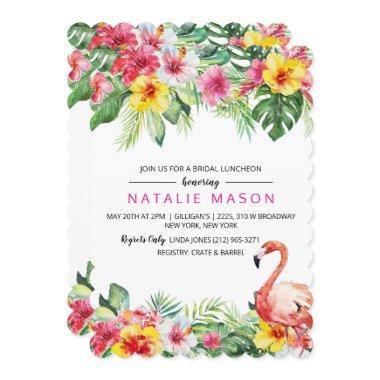 Tropical Flamingo Bridal Shower Invitations