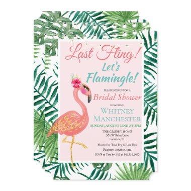 Tropical Flamingo Bridal Shower Invitations