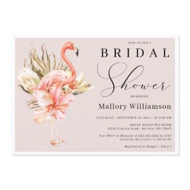 Tropical Flamingo Bridal Shower Invitations