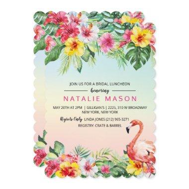 Tropical Flamingo Bridal Shower Invitations