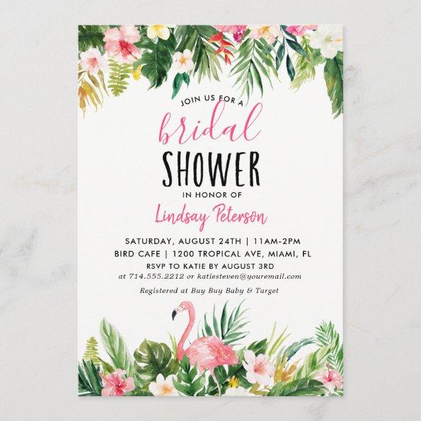 Tropical Flamingo Bridal Shower Invitation Invitations
