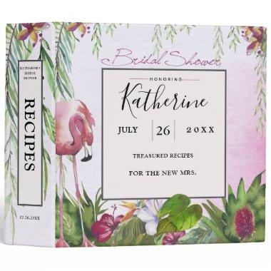 Tropical Flamingo  Recipes 3 Ring Bin 3 Ring Binder