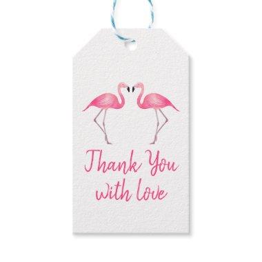 Tropical Flamingo Pink Thank You Wedding Favor Gift Tags