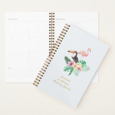 Tropical Flamingo Wedding  Keepsake Planner