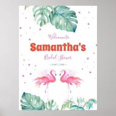 Tropical Flamingo Welcome Party Sign