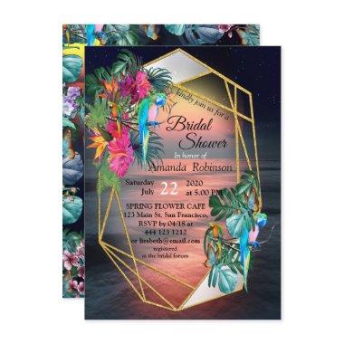 Tropical Flora Paradise at Sunset Invitations