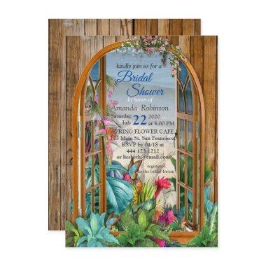 Tropical Flora Paradise Window scenery Invitations