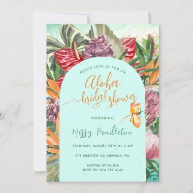 Tropical Floral Aloha Bridal Shower Invitations