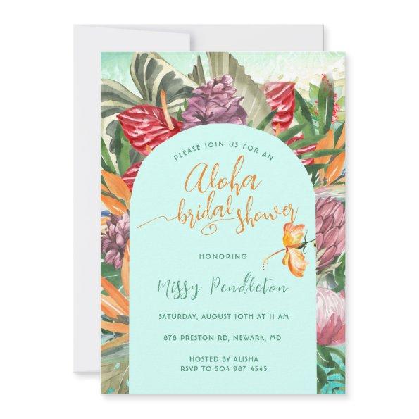 Tropical Floral Aloha Bridal Shower Invitations