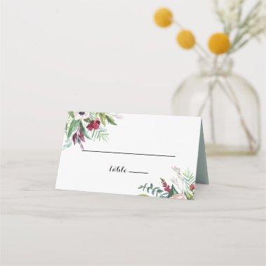 Tropical Floral and Greenery Wedding Place Invitations