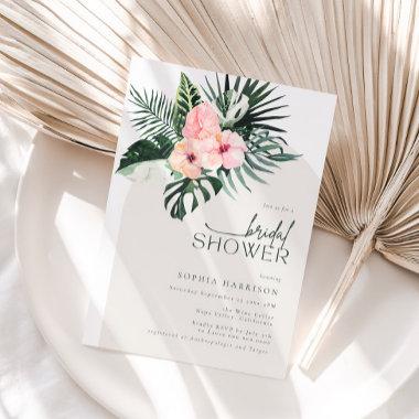 Tropical Floral Arch Bridal Shower Invitations