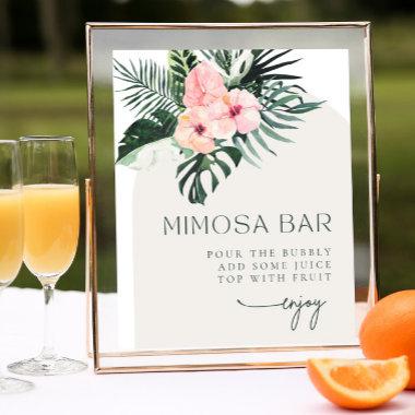 Tropical Floral Arch Mimosa Bar Sign