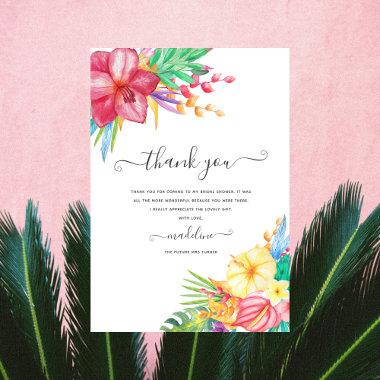Tropical Floral Beach Bridal Shower Thank You Invitations