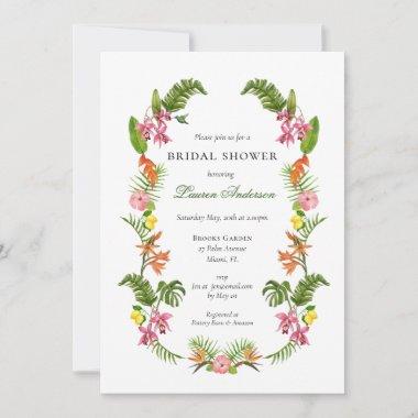 Tropical Floral Bridal shower Invitations