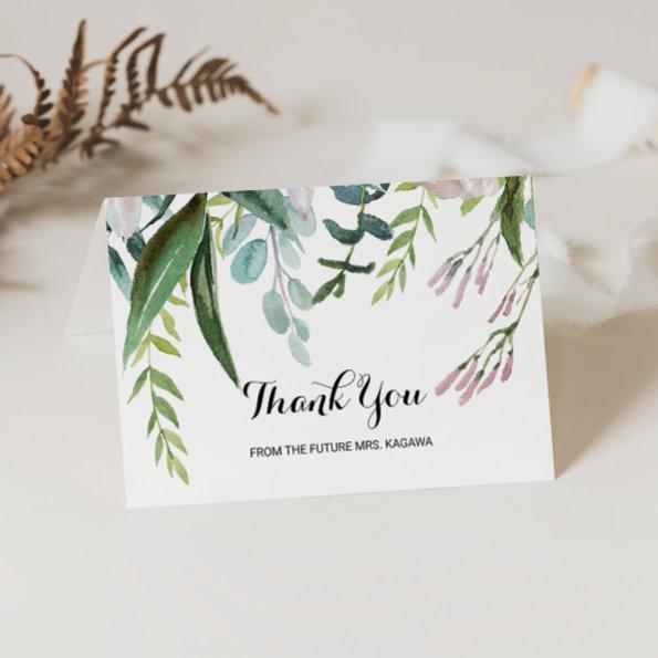 Tropical Floral Bridal Shower Thank You Invitations