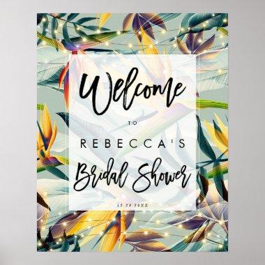 tropical floral bridal shower welcome sign