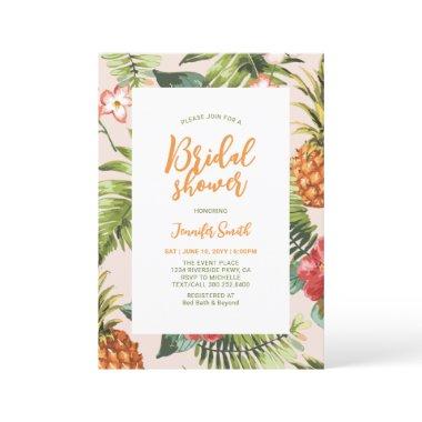 Tropical Floral Bridal Wedding Shower Invitations