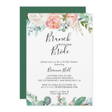 Tropical Floral Brunch with the Bride Shower Invitations