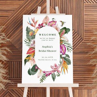 Tropical Floral Frame  Welcome Foam Board
