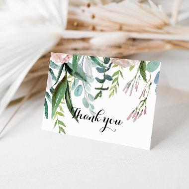 Tropical Floral & Greenery Wedding Thank You Invitations