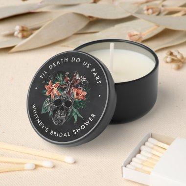 Tropical Floral Skull Halloween  Mini Candle Favors