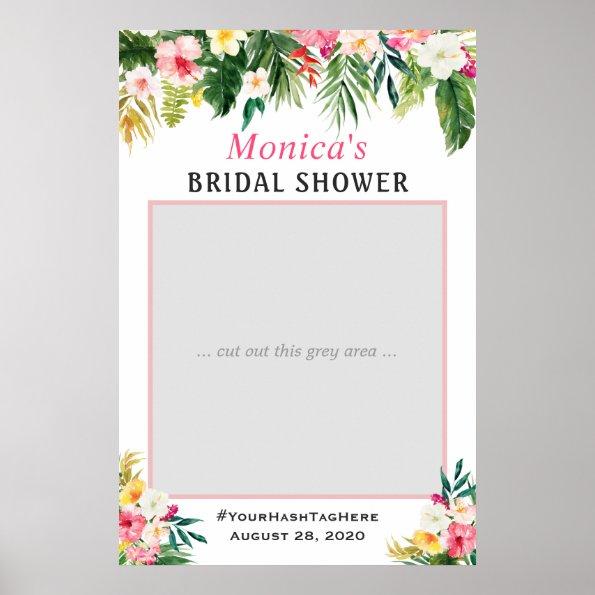 Tropical Floral Summer Bridal Shower Photo Prop Poster
