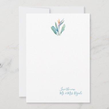 Tropical Floral Wedding Thank You Invitations