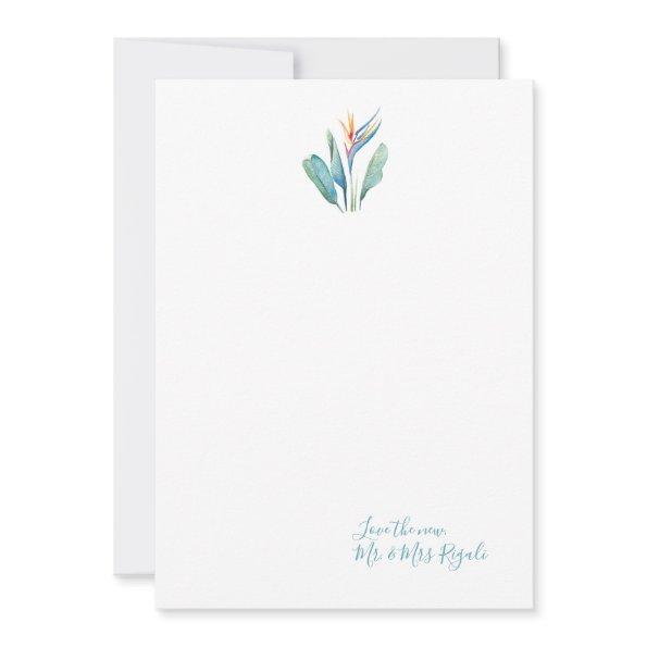 Tropical Floral Wedding Thank You Invitations