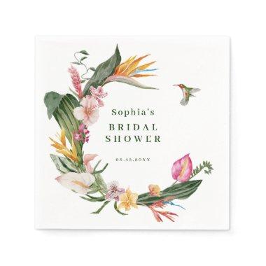 Tropical Floral Wreath  Napkins