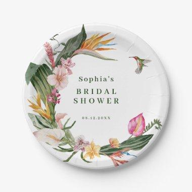 Tropical Floral Wreath  Paper Plates
