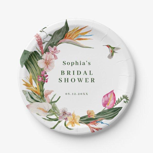 Tropical Floral Wreath  Paper Plates