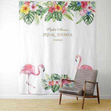Tropical Flowers Bridal Shower Photo Booth Prop Tapestry