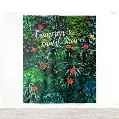 Tropical Flowers Island Bridal Shower Backdrop