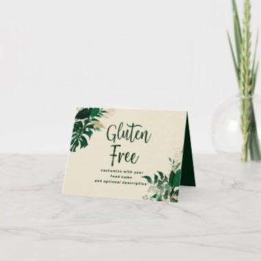 Tropical Foliage Gluten Free Food Label Sign Note Invitations