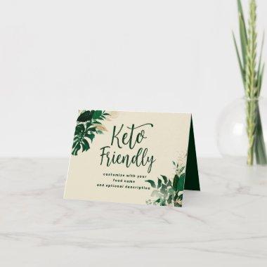 Tropical Foliage Keto Friendly Food Label Sign Note Invitations