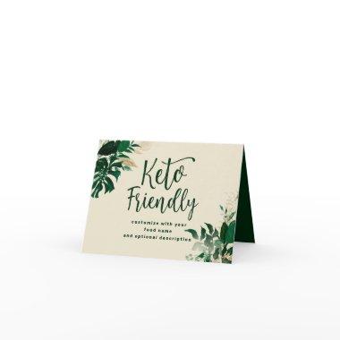 Tropical Foliage Keto Friendly Food Label Sign Note