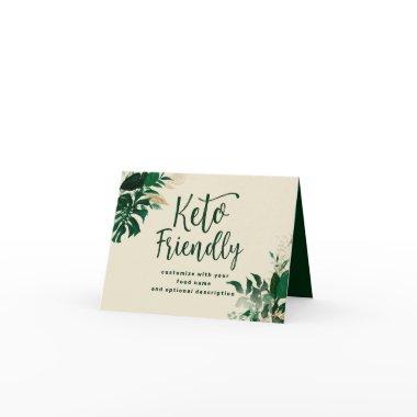 Tropical Foliage Keto Friendly Food Label Sign Note Invitations